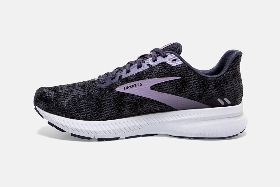 Brooks Running Shoes - Launch 8 Road Womens - Black/Purple - OHP-321649